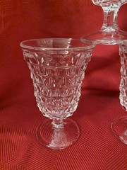 Fostoria American Goblets Clear Glass Round Stemmed Flared 5.5″ Set 6