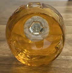STUNNING VTG LAUSITZER Tangerine Cut To Clear Crystal LA15 Hock Wine Glass 8″H