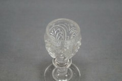 Bohemian Mold Blown Acanthus Leaf Flint Glass Cordial Circa 1840-1850s