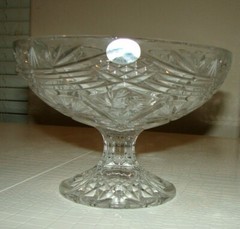 Vintage Handcrafted Badash Crystal Poland Large Footed Centerpiece Fruit Bowl