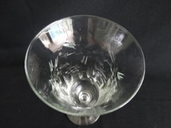 Rock Sharpe Clear Glass Polished Cut Dartelle Iced Tea Stem 3007 Excellent Cond.