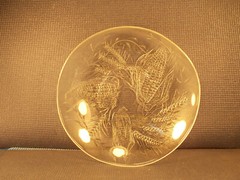 Nice Embossed Wheat & Corn Design Glass Round Serving Bowl 11 3/8″ x 2 1/8″