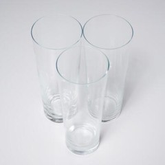 Calvin Klein Modernist Clear Highball Tumbler Glasses 3pc Lot 6.5″h