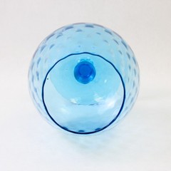 Empoli Italian Blown Glass Aqua Blue Optic Large 9.75in Brandy Snifter