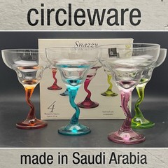 Circleware Snazzy With Style Margarita Glasses 4pc Made in Saudi Arabia 6.5″tall