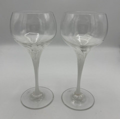 Rosenthal Snowflower Water Goblet Glasses White Confetti Crystal Lot of 2