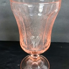 Vintage Indiana Pink Madrid Recollection Glass Footed Water Goblet Set Of 4