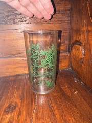 Vintage Mid-Century Green Circus Parade Glass Tumbler Mold #26 Novelty Highball