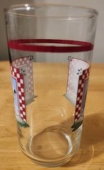 Vtg Indiana Fannie’s Farm Glass Cow Cooler Tumblers Glasses 16 oz Set of 6