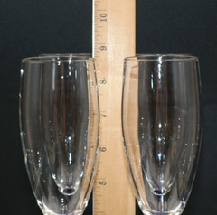 Set of 4 France Cobalt Blue Stem Glass Champagne Flutes Vintage, Beautiful Color