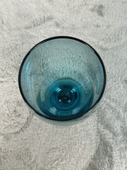 Vintage Libbey Aqua Teal Blue Footed Cocktail Iced Tea Glass Tumbler