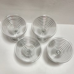 Vintage Manhattan Martini Glasses Compote Hocking Depression Era SET OF 4