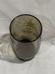 Set 5 Mid Century Modern Drinking Glasses Tumblers Iced Tea Smoke Amber Vintage