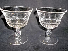 2 PC FOSTORIA CENTURY CHAMPAGNE TALL SHERBETS CLEAR HEAVY PRESSED #2630