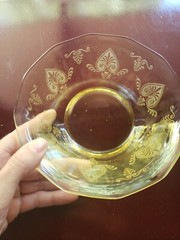 (1) RARE 6″ Cereal Bowl #2375 glass FOSTORIA crystal TROJAN TOPAZ YELLOW (#2)