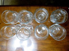 Vintage LIBBEY Clear DIAQUIRI Cocktail GLASSES w/Bent Zig Zag Stem Set of 8