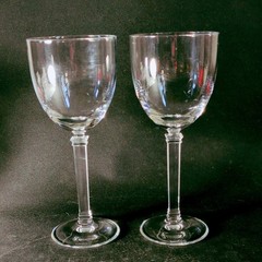 TIFFANY & CO HAMPTON WHITE WINE GLASSES, Blown Lead Crystal, 7 7/8″, 6 Oz, 2PCS
