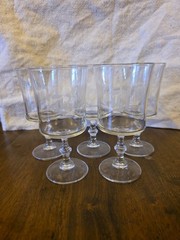 Vintage Monogram «B» Etched Goblet Wine Glasses. 1970’s Set Of 5