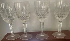 LOT OF 4 WATERFORD CRYSTAL COLLEEN TALL STEM 6-1/2″ CLARET WINE GLASSES