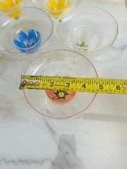 Vintage Dorothy Thorpe Style Hand Painted Tulip Margarita Coupe Glasses Set of 7