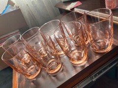 4 inch PINK jelly jar juice tumblers by Arcoroc