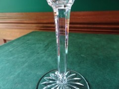 WATERFORD CRYSTAL LISMORE CHAMPAGNE FLUTE GLASSES, PAIR, IRELAND, SIGNED, 8-7/8″