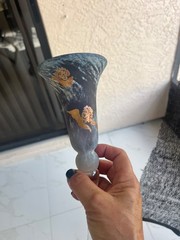 Vintage, Bri’oni, Brioni, Bironi,Handblown, dolphin stem, wine glass