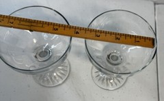 Vintage Clear Champagne Glasses 4 3/4″ Set of 2 Star Burst design
