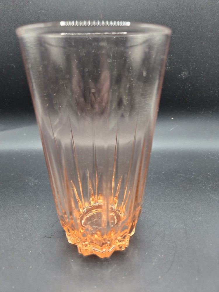 Vintage Pink Arcoroc Lancer 12 oz. Flat Tumblers Single Glass Made In France