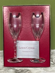 LENOX Crystal For Two ‘STARFIRE’ Vintage Champagne Glasses Hand Blown