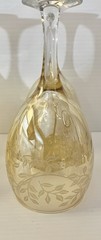 Italian Cristalleria Fratelli Fumo Etched Wine Glasses 8oz Italy Set Of 4