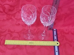 2 Mikasa English Garden Wine Glass 8 1/8″ Crystal Clear Floral Swirl Cuts