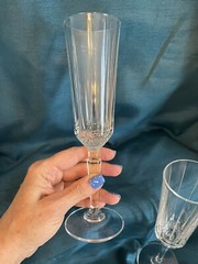St. George Crystal AMERICAN HERITAGE Fluted Champagne Glass Beveled – Pair