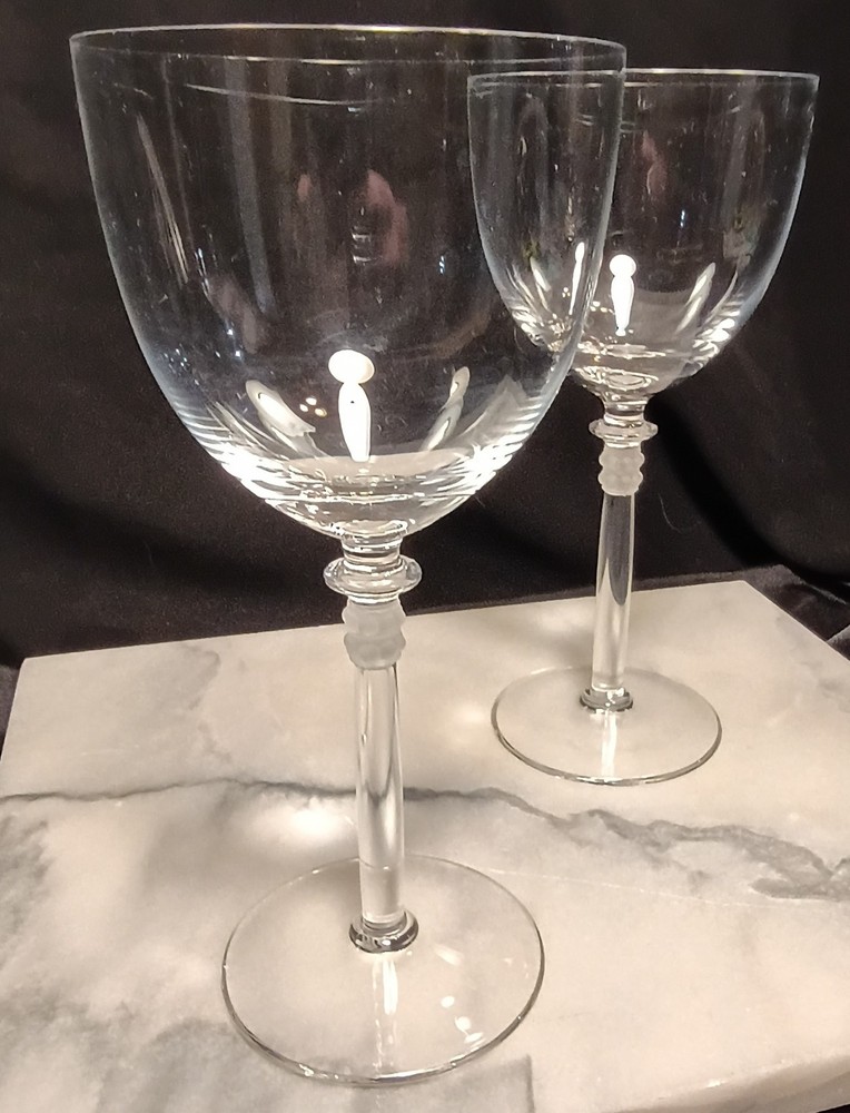 2 HOYA ENTASIS CLEAR Optic-Grade Fine Crystal Red Wine Glasses Pair Set RARE HTF