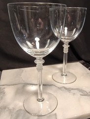 2 HOYA ENTASIS CLEAR Optic-Grade Fine Crystal Red Wine Glasses Pair Set RARE HTF
