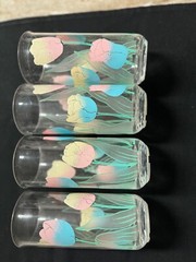 Vintage Culver Encounters Tulips Drinking Glasses Highball Lot of 4