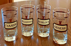 MCM Cera Glasses Pick Your Poison Pattern Set of 4 High Ball Tumblers