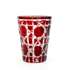 Bohemian Czech Style Hand Cut To Clear Crystal Drinkware Whisky Wine Glass Red