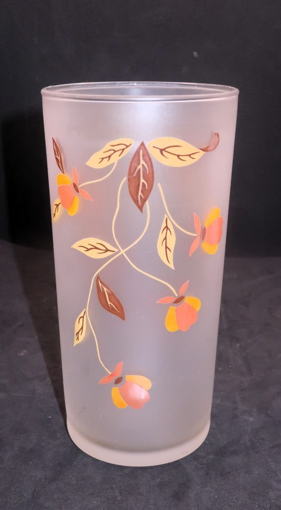 Vintage Hall Jewel Tea Autumn Leaf tumbler Frosted Libbey 14 oz Iced Tea
