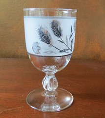 Libbey Rock Sharpe 3003-12 Gray Wheat Water Goblet(s)