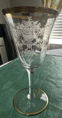 Vintage Tiffin Apollo Diana Wine/water Crystal Goblets 8oz 6 5/8“ tall Perfect!