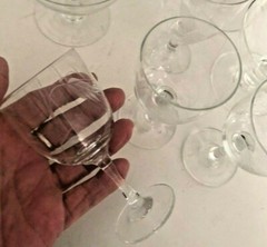 Lot 4 Vtg NORITAKE SASKI CRYSTAL CLEAR CUT WHEAT Sherry Cordial STEM GLASS Wine