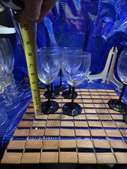 Cristal D’Arques neptune water wine glasses 8″ vintage set of 3 fRANCE