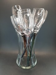 6 Footless Champaign Flutes Each One A Different Color Hand Made