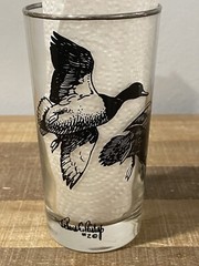 Rare Vintage Richard E Bishop #2 Silver Rimmed Glass, Beautiful Waterfowl Art