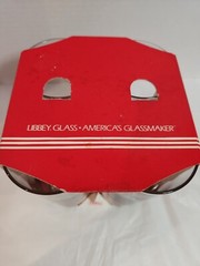 Vintage Libbey Holiday Stripes Cooler Glasses Red Green Gold Tumbler 15oz 6.25″
