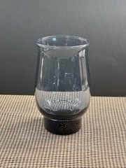 (3) Vintage Libbey Tulip Dusty Blue 12 Oz Flat Tumblers 4 5/8” Double Stamped