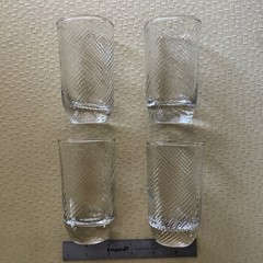 Vintage MCM 6 oz Petite Cocktail Glass Tumblers set of 4: Textured and Heavy