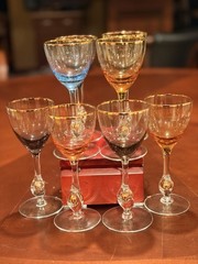 Gorgeous Vintage Jozef Stanik Zlata Zuzana Liqueur Glasses MCM Set Of 8 Czech