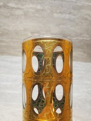 Vintage Pisa 22 Karat Crackled Glass Highball Tumbler by Culver